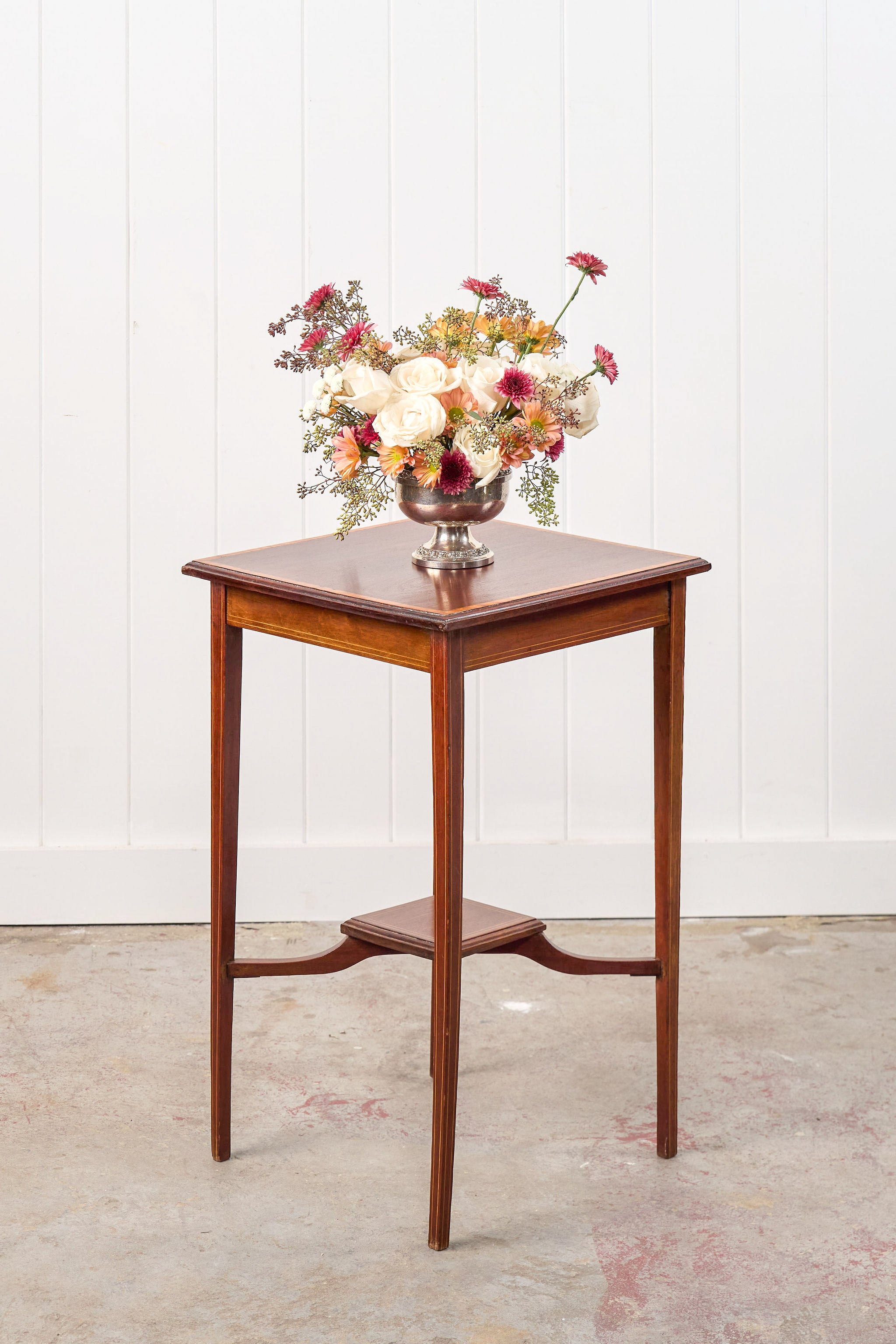 Square Edwardian Two-Tier Side Table