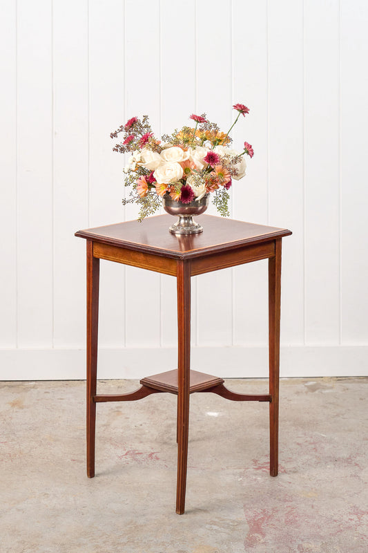 Square Edwardian Two-Tier Side Table