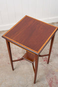 Load image into Gallery viewer, Square Edwardian Two-Tier Side Table
