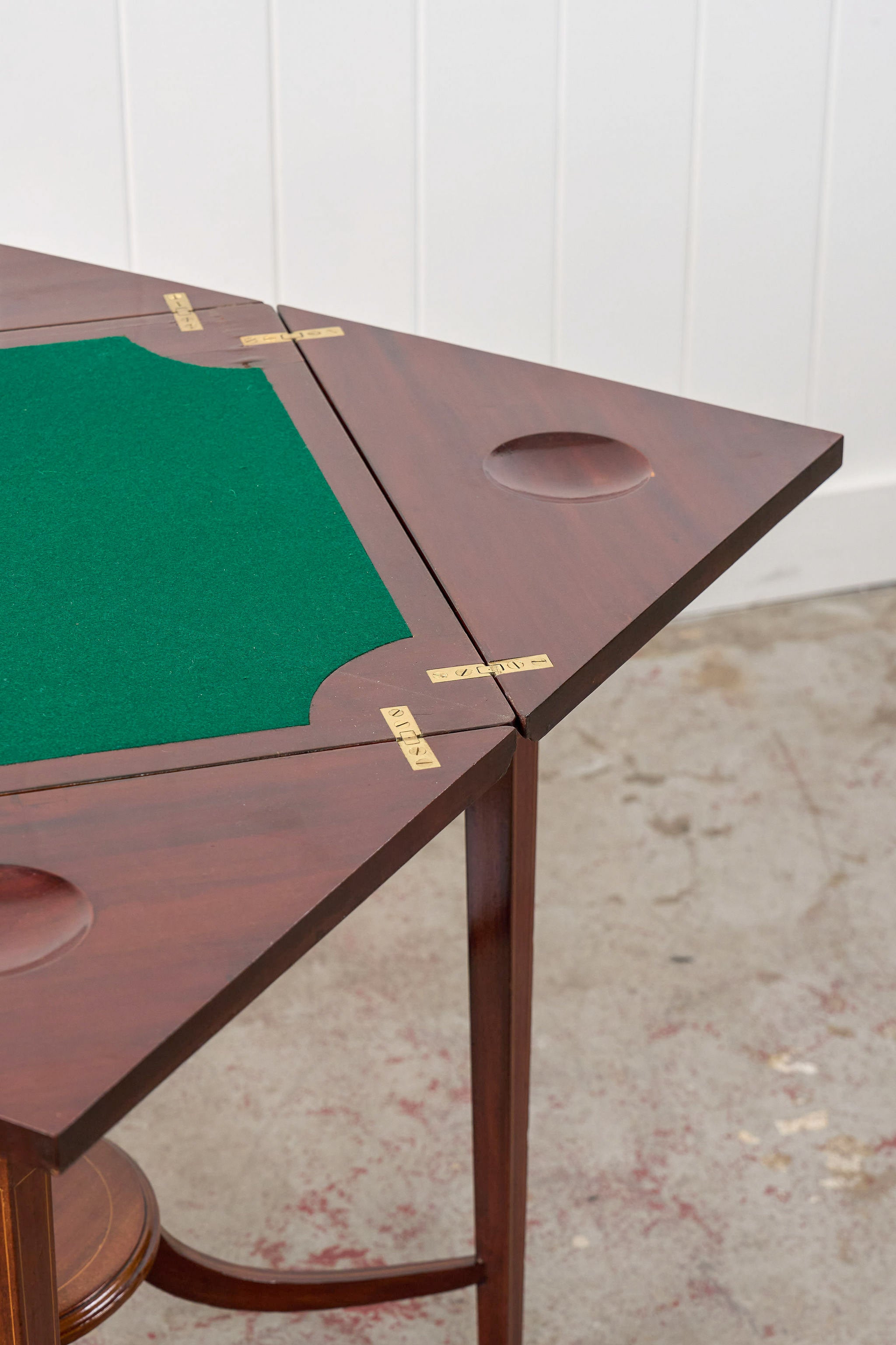Edwardian Mahogany Envelope Card Table with Newly Replaced Felt