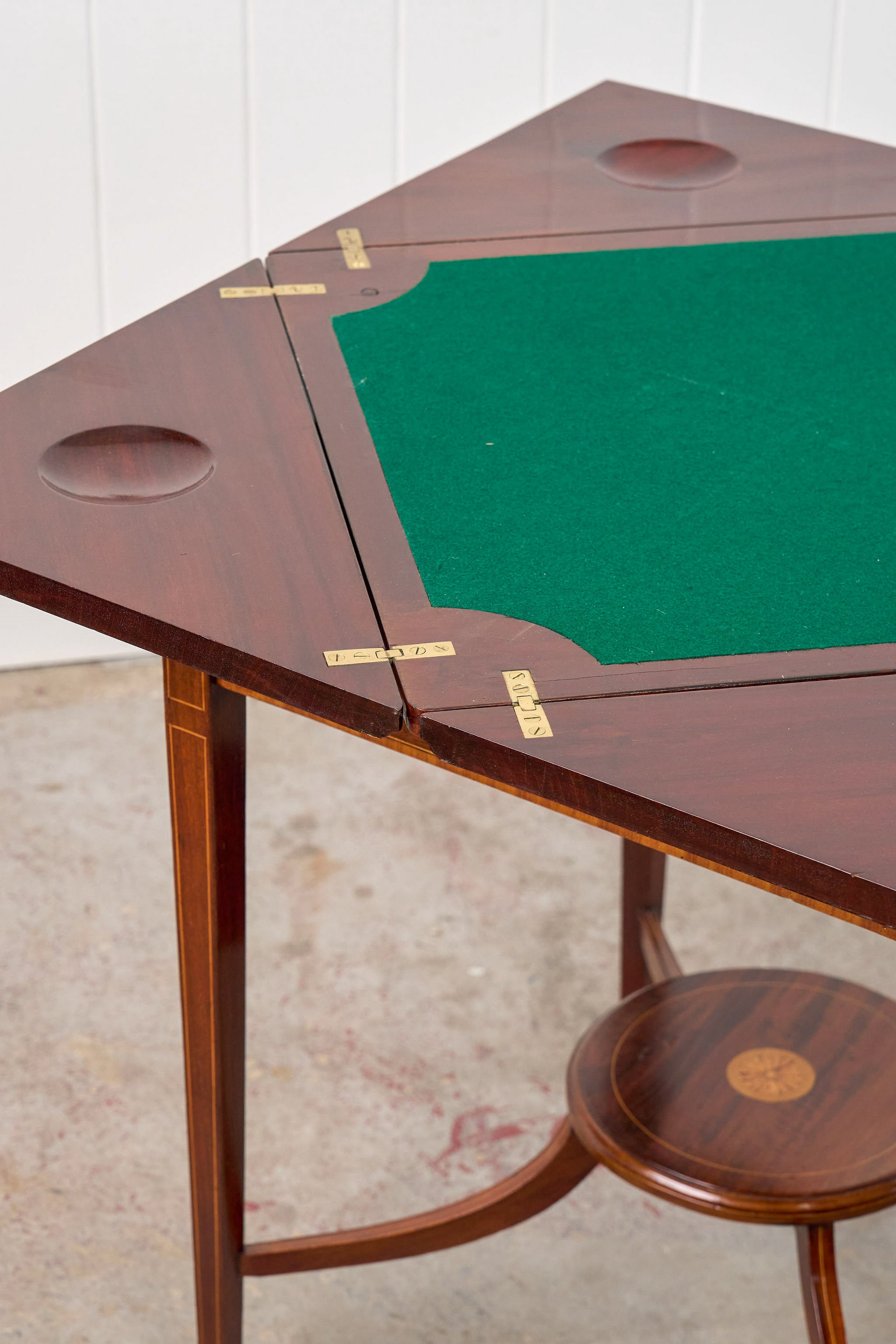 Edwardian Mahogany Envelope Card Table with Newly Replaced Felt