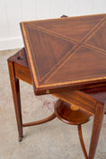 Load image into Gallery viewer, Edwardian Mahogany Envelope Card Table with Newly Replaced Felt
