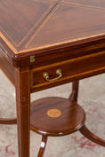 Load image into Gallery viewer, Edwardian Mahogany Envelope Card Table with Newly Replaced Felt
