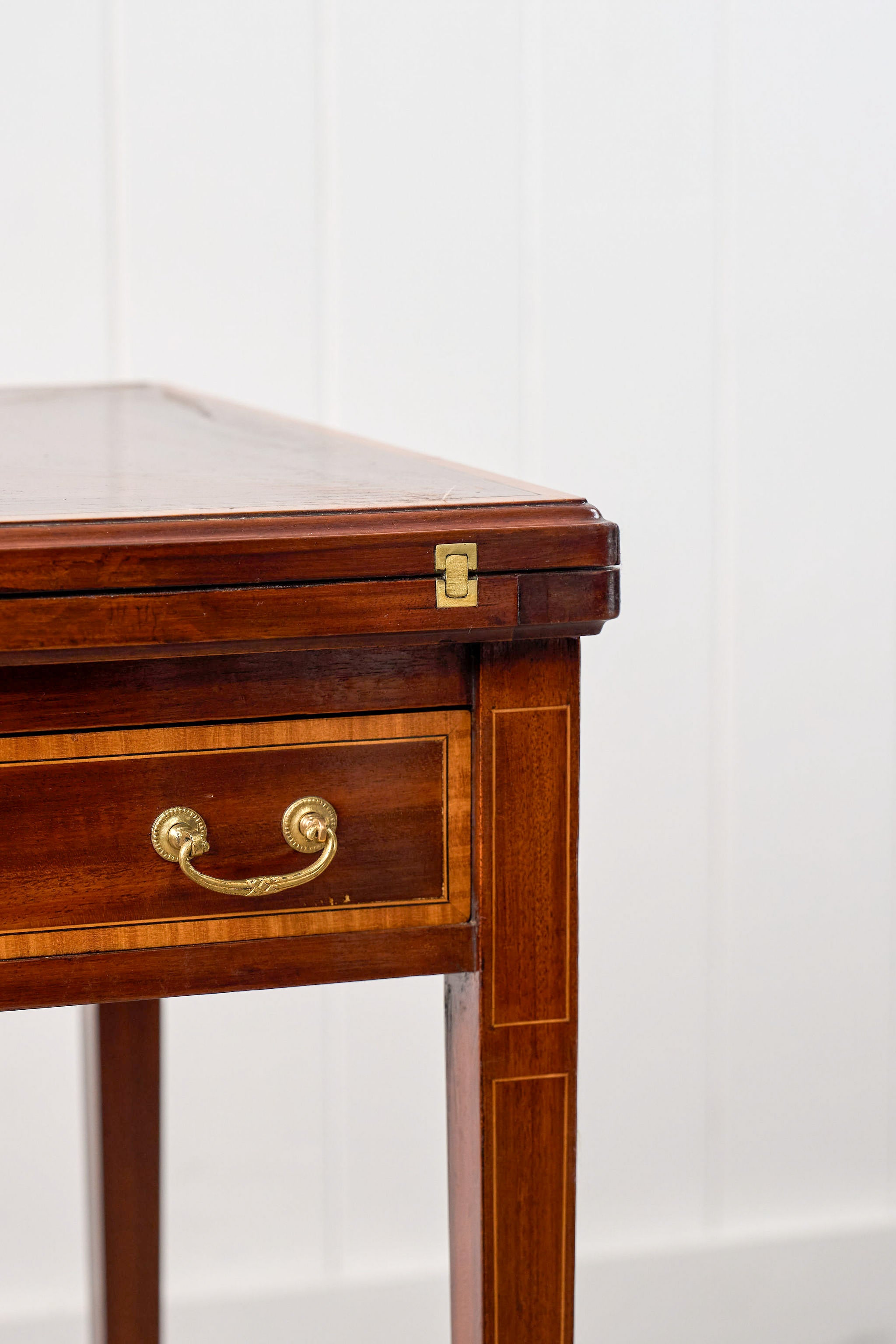 Edwardian Mahogany Envelope Card Table with Newly Replaced Felt