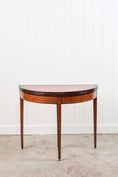 Load image into Gallery viewer, French Parquet Demilune Card Table (c. 1900)
