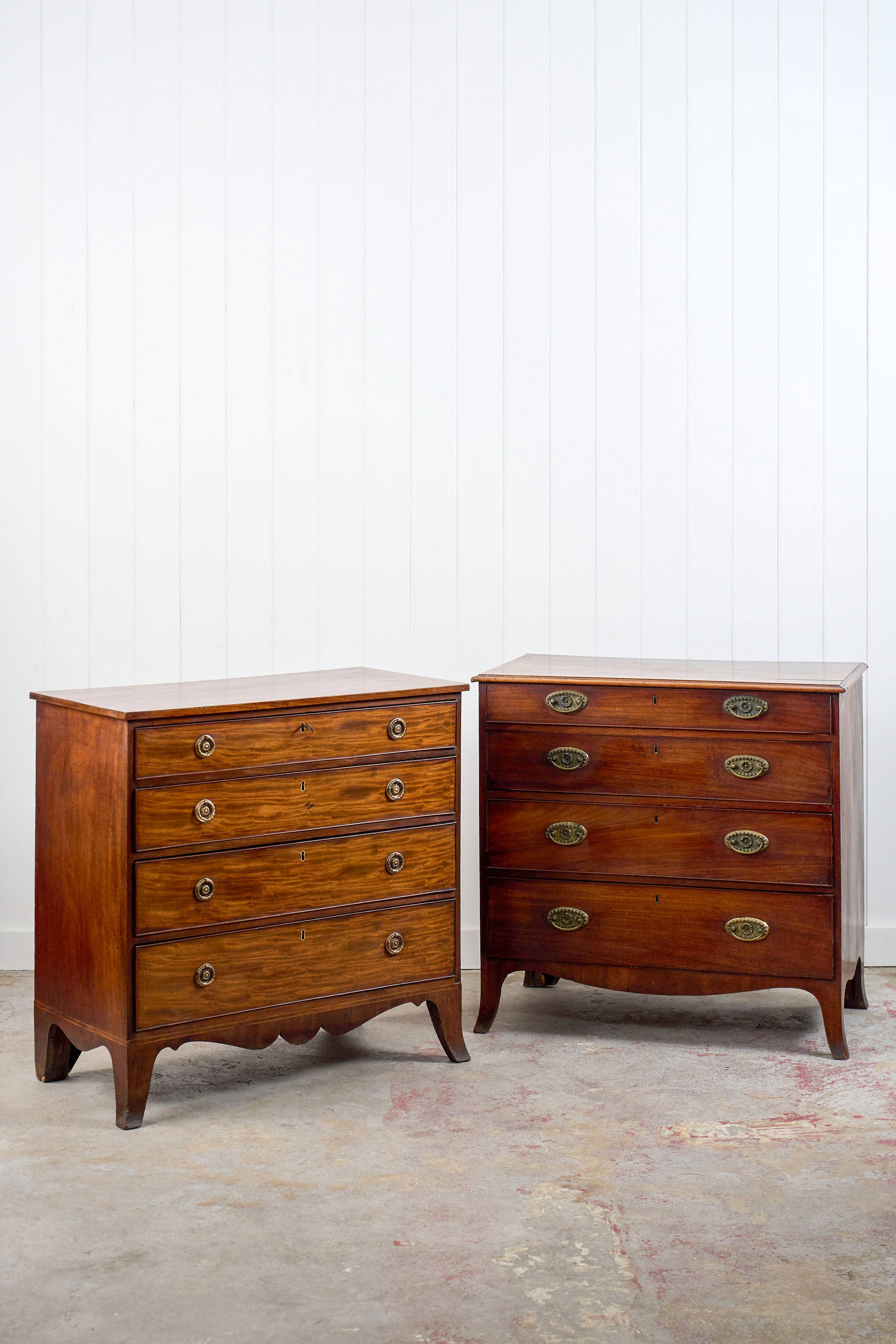 19th Century English Mahogany 4-Drawer Chest with Ring Pulls (c. 1880)