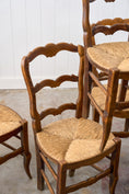 Load image into Gallery viewer, SET of 6 | Antique French Rush Ladder Back Chairs
