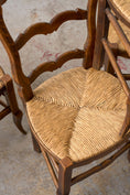 Load image into Gallery viewer, SET of 6 | Antique French Rush Ladder Back Chairs
