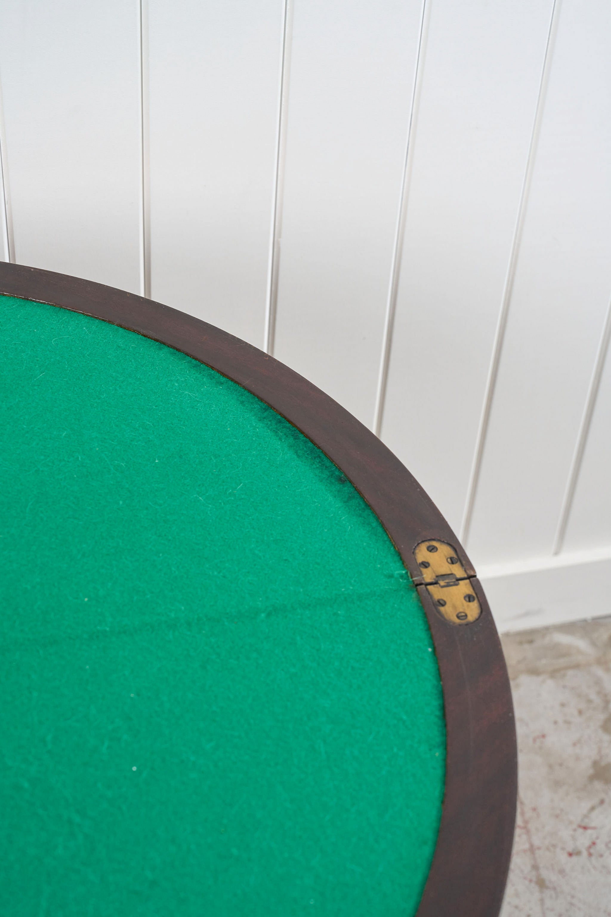 French Parquet Demilune Card Table (c. 1900)