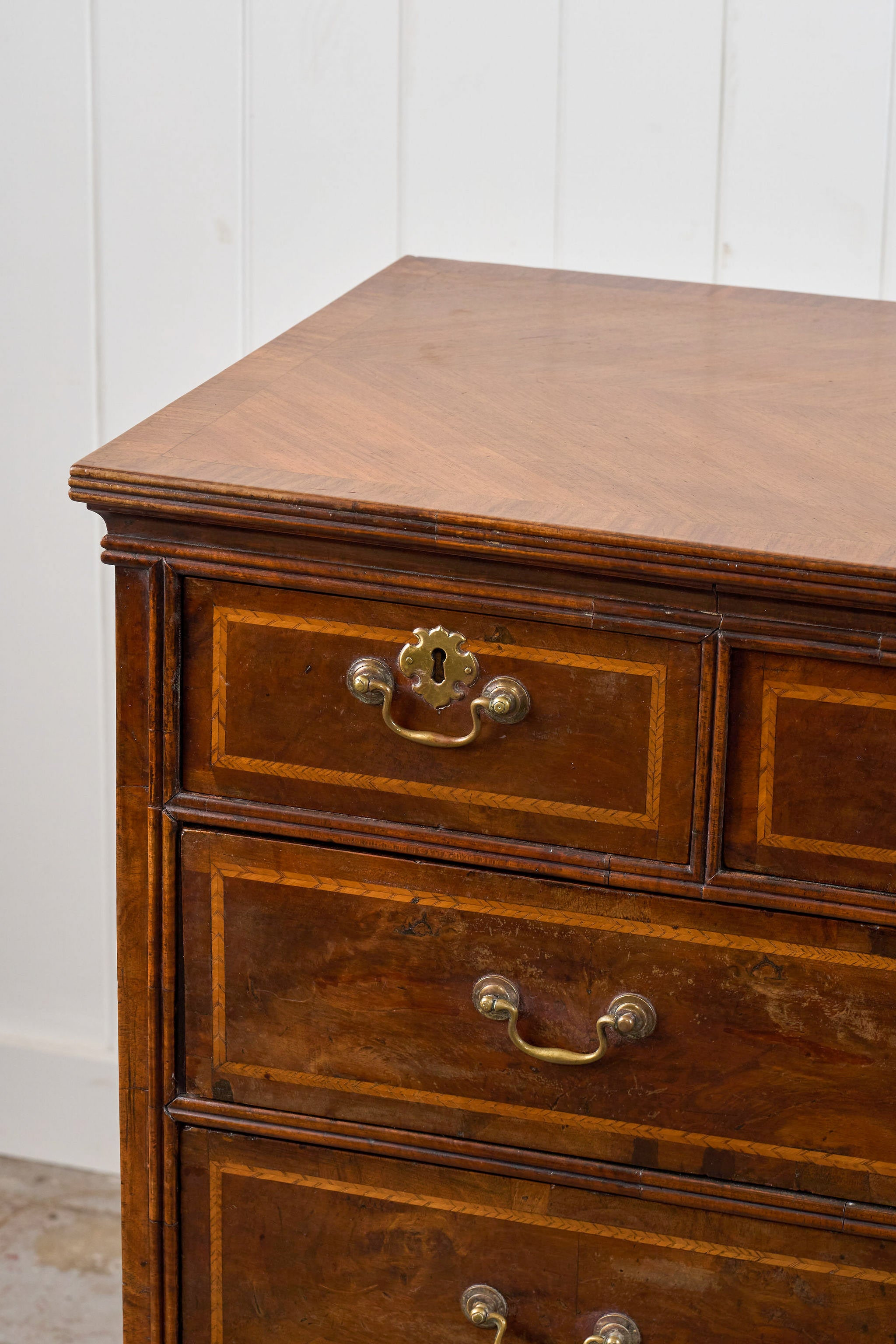 Walnut Period Chest with Contrast Satinwood Banding (c. 1780-1820)