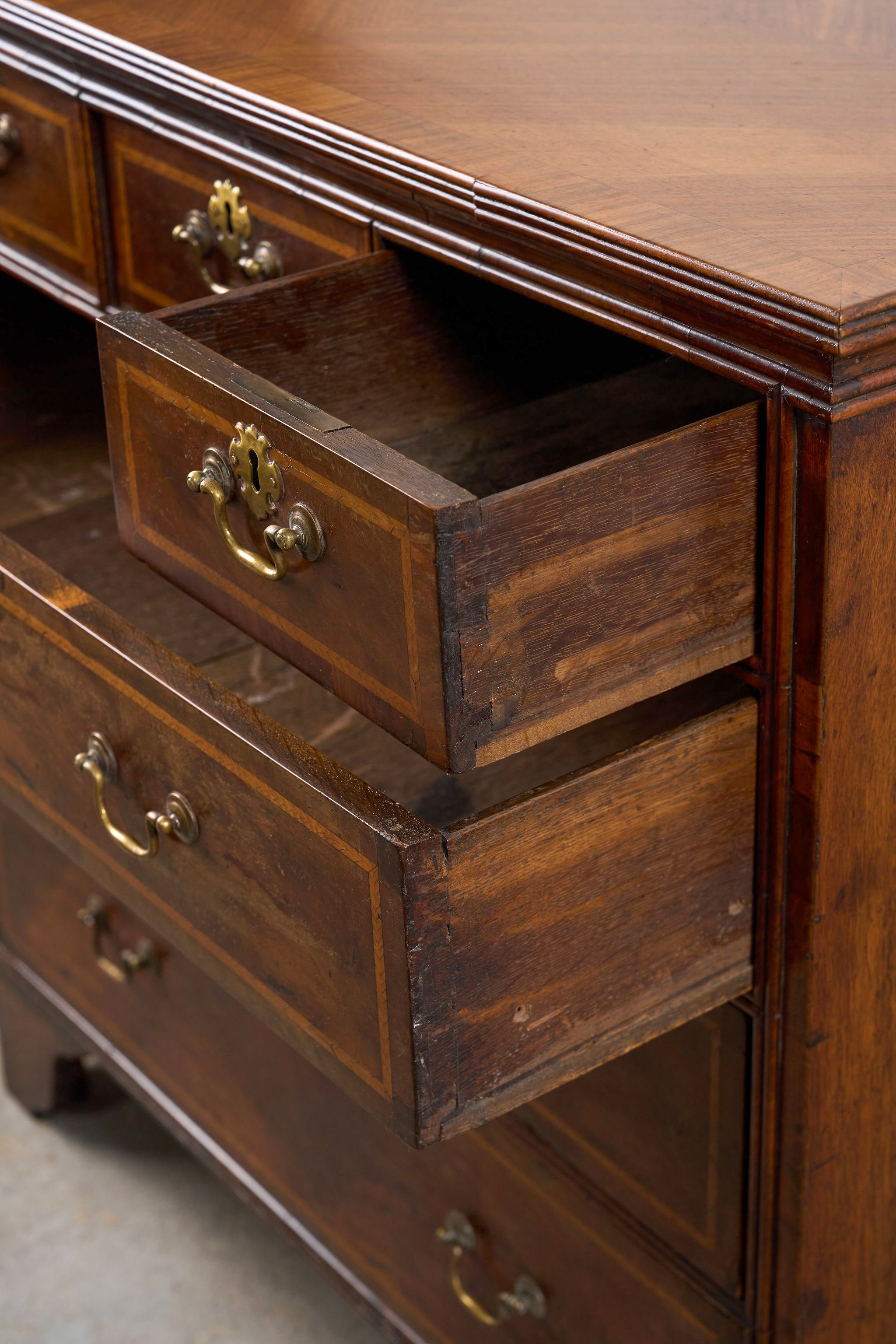 Walnut Period Chest with Contrast Satinwood Banding (c. 1780-1820)