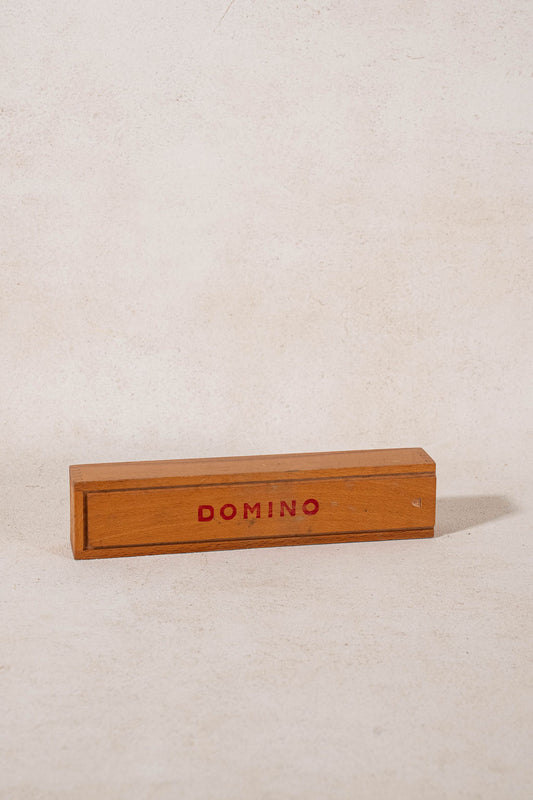 Vintage Dominos Set with Carved Box + Black Pieces
