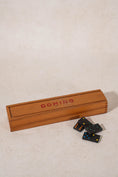 Load image into Gallery viewer, Vintage Dominos Set with Carved Box + Black Pieces
