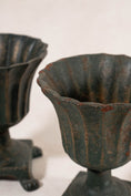 Load image into Gallery viewer, PAIR | Antique French Petite Cast Iron Fluted Urns

