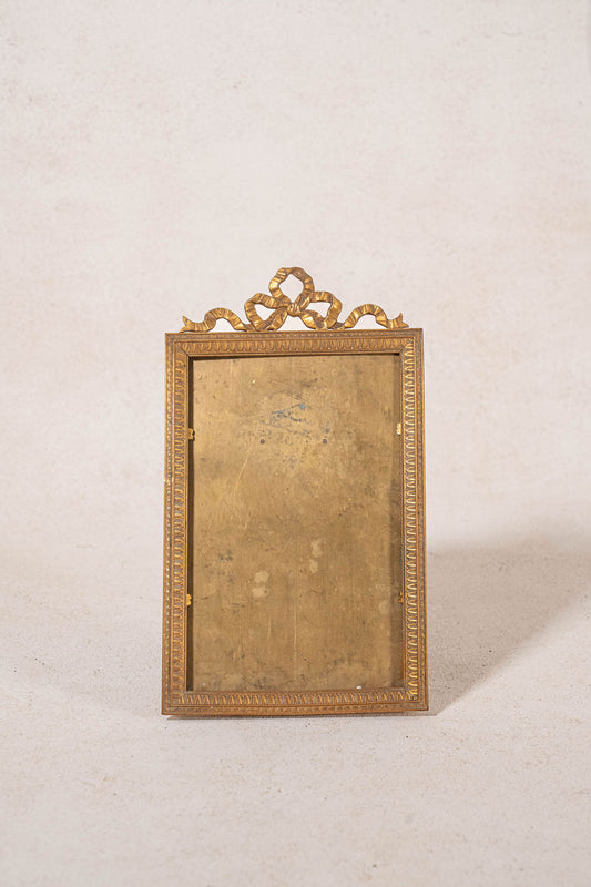 Large Antique Brass Frame with Bow | Tabletop