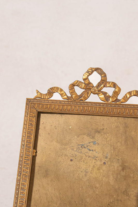 Large Antique Brass Frame with Bow | Tabletop