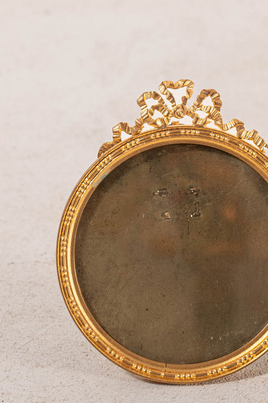 Petite French Brass Frame with Bow | Tabletop