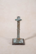 Load image into Gallery viewer, Pair Verdigris Metal Candlesticks
