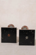 Load image into Gallery viewer, Pair Verdigris Metal Candlesticks
