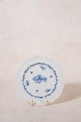 Load image into Gallery viewer, PAIR Blue + White Floral Spode Plates (c. 1840)
