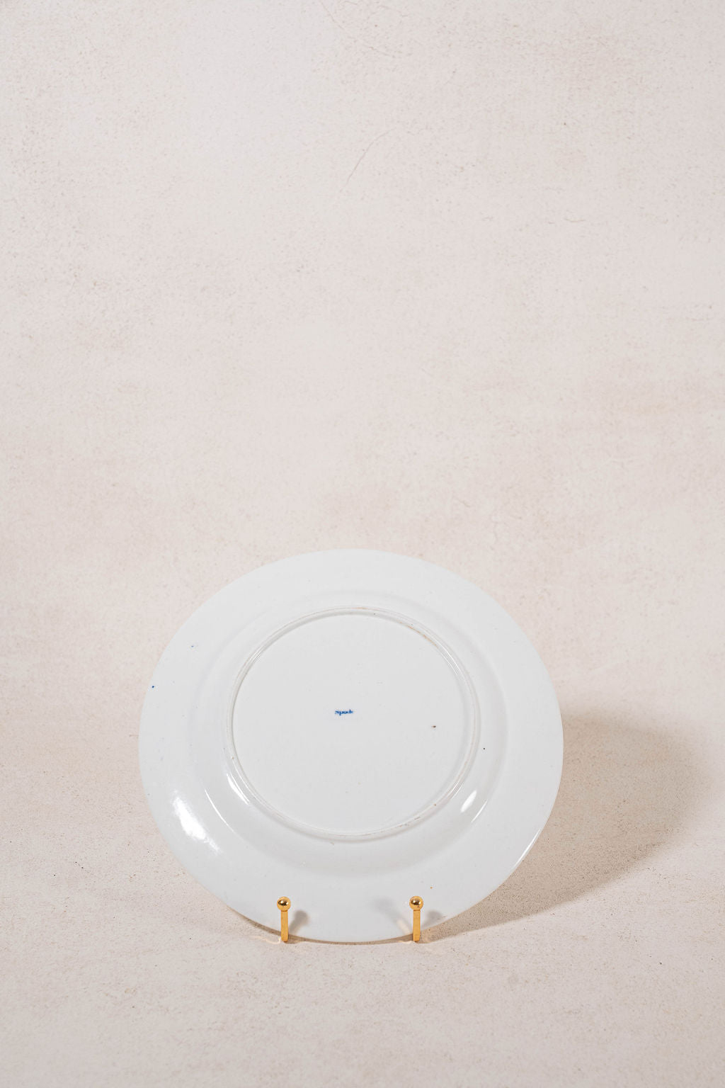 PAIR Blue + White Floral Spode Plates (c. 1840)
