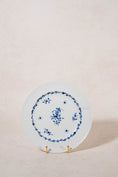 Load image into Gallery viewer, PAIR Blue + White Floral Spode Plates (c. 1840)
