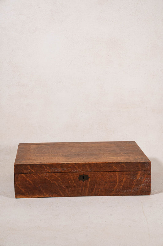 Antique English Oak Flatware Box