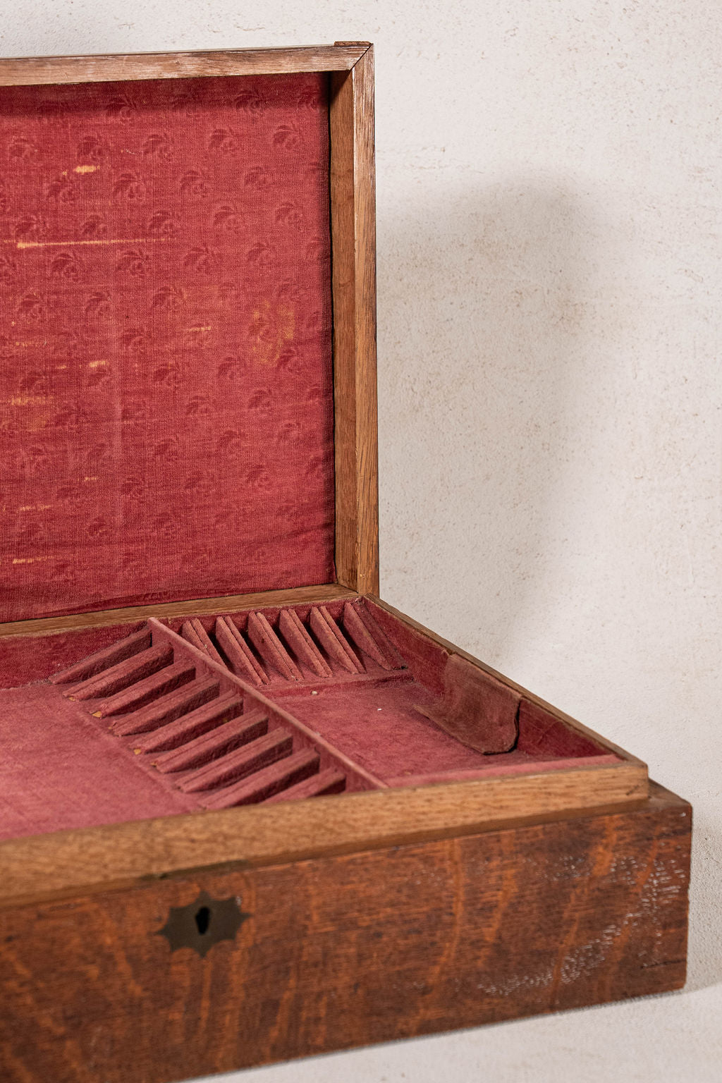 Antique English Oak Flatware Box