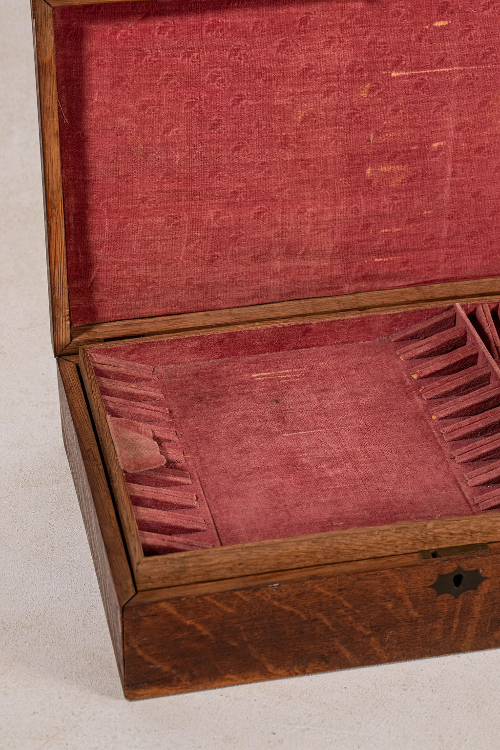 Antique English Oak Flatware Box