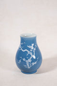 Load image into Gallery viewer, Periwinkle + White Floral Vase

