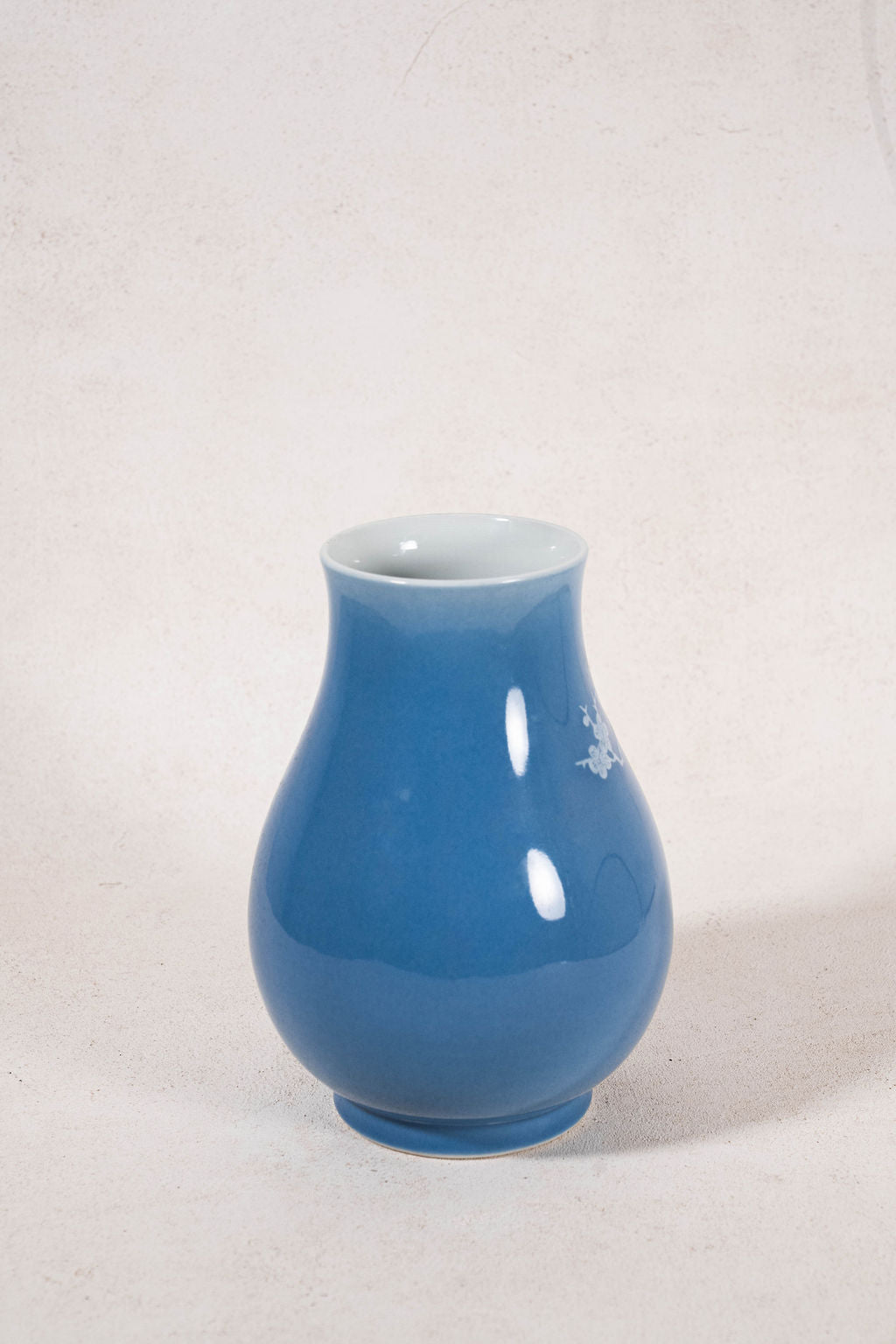 Periwinkle + White Floral Vase