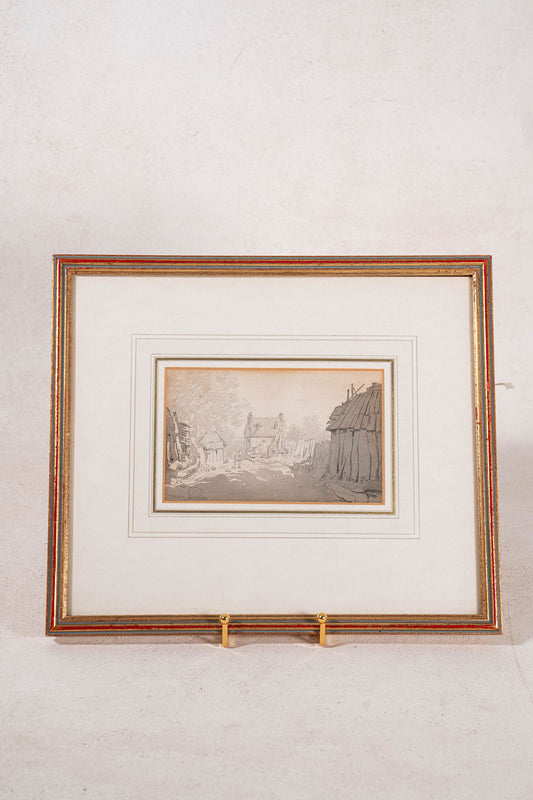 Original Ink + Wash by John Linnell (British, 1792-1882) 'Cabin at Hampstead'