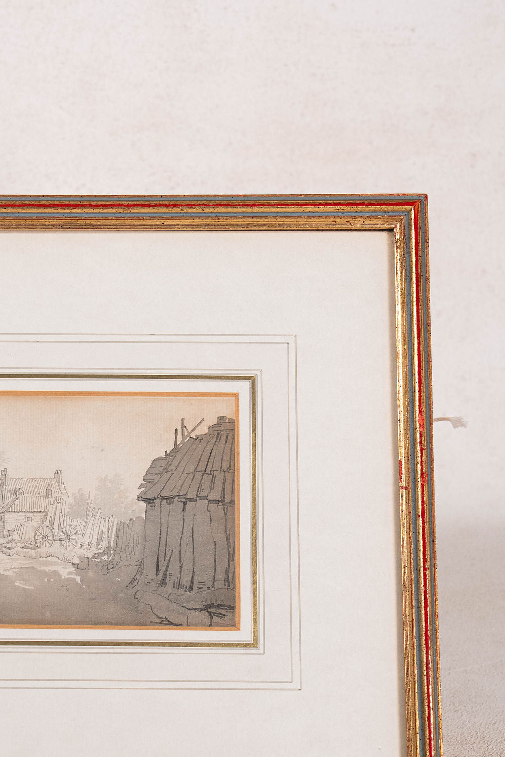 Original Ink + Wash by John Linnell (British, 1792-1882) 'Cabin at Hampstead'