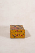 Load image into Gallery viewer, Vintage Hand Painted Mustard + Floral Box
