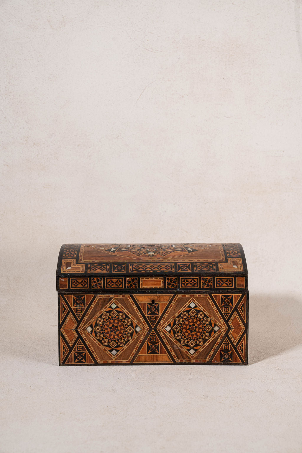 19th Century Large Fully Inlaid Dome Box