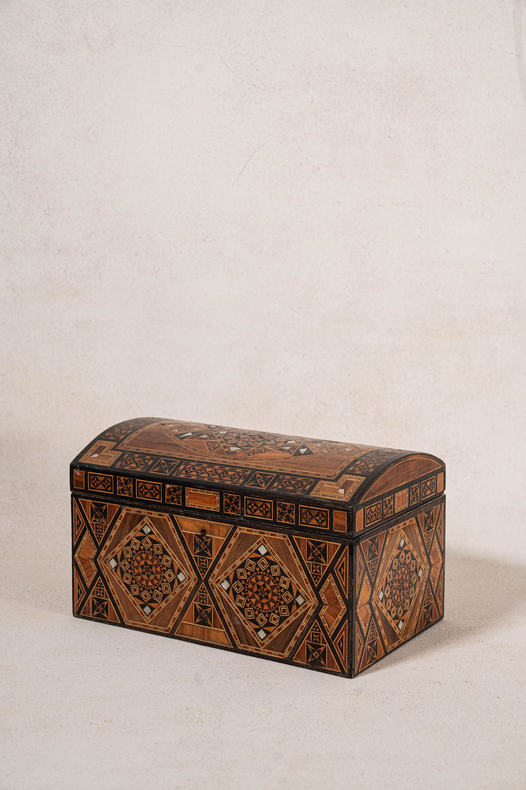 19th Century Large Fully Inlaid Dome Box