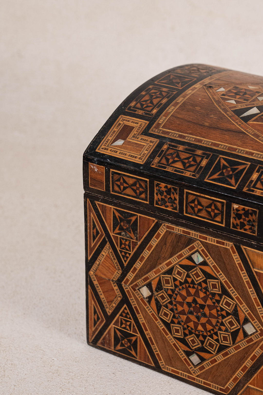 19th Century Large Fully Inlaid Dome Box