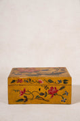 Load image into Gallery viewer, Vintage Hand Painted Mustard + Floral Box
