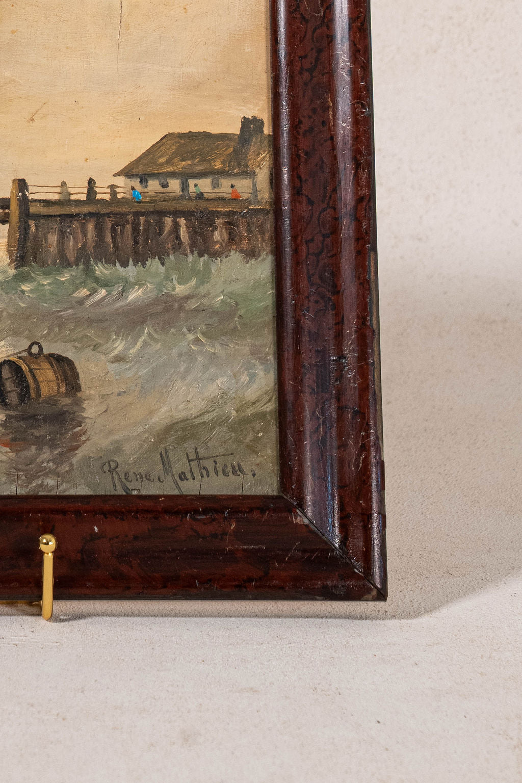 Signed Maritime Original Oil on Board (French; c. 1890) | by Rene Mathieu