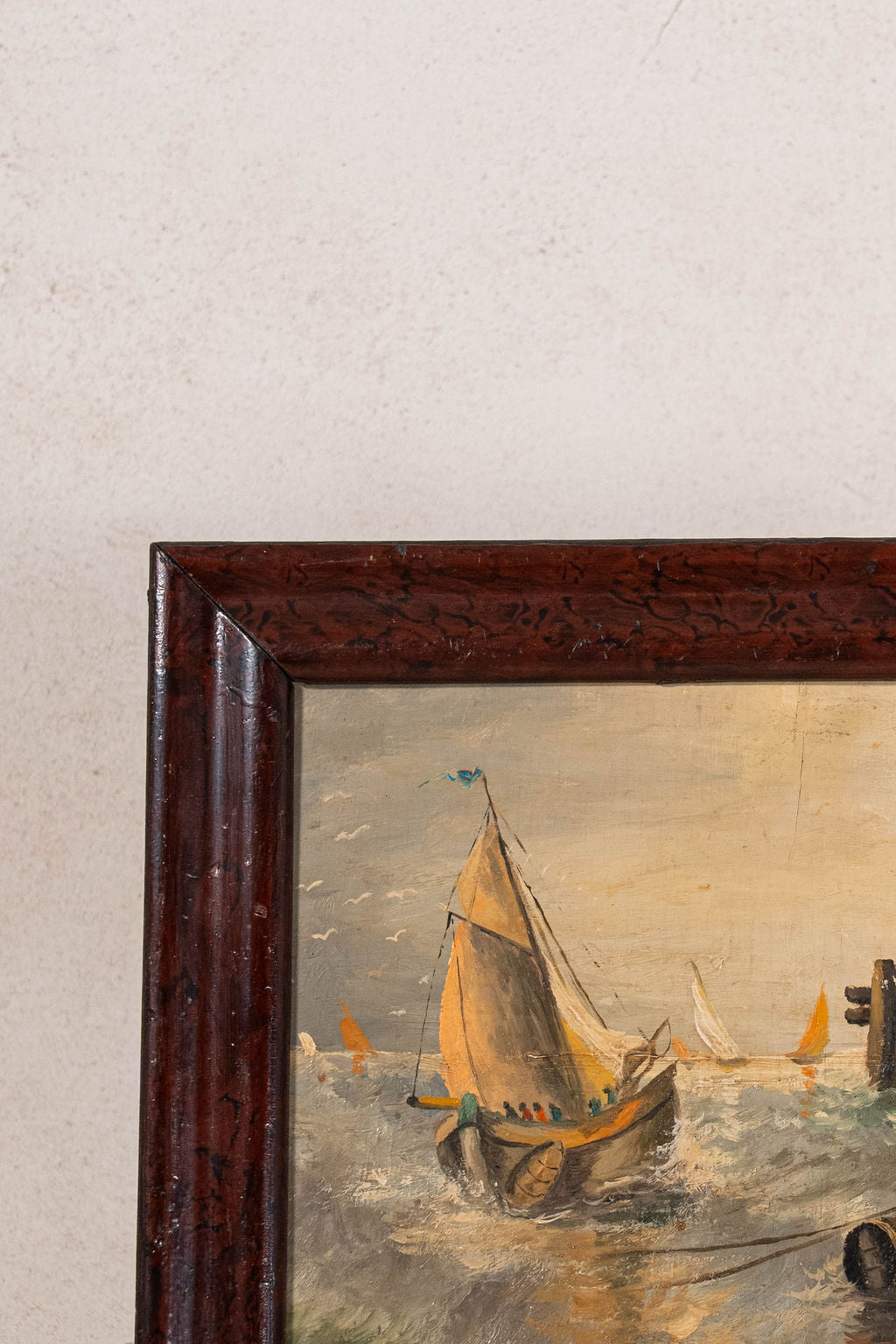 Signed Maritime Original Oil on Board (French; c. 1890) | by Rene Mathieu