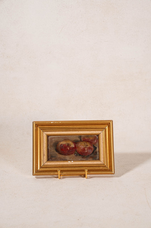 19th Century Petite French Fruit Still Life Oil on Board