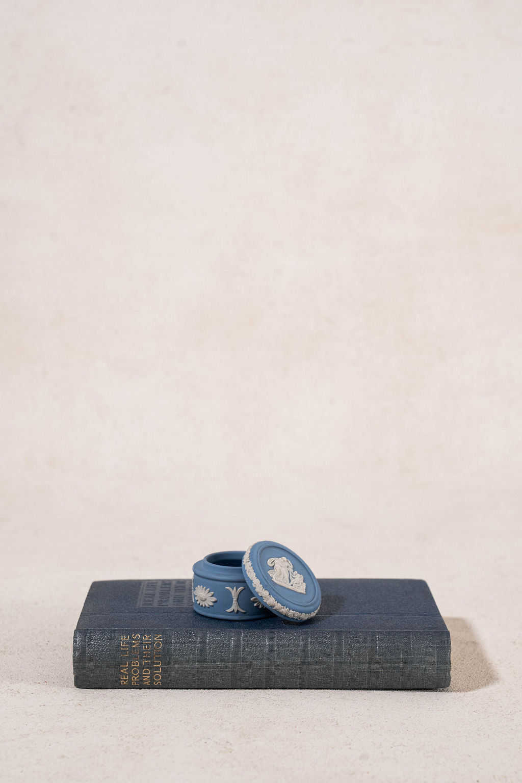 Wedgwood Blue Jasperware Circular Lidded Box