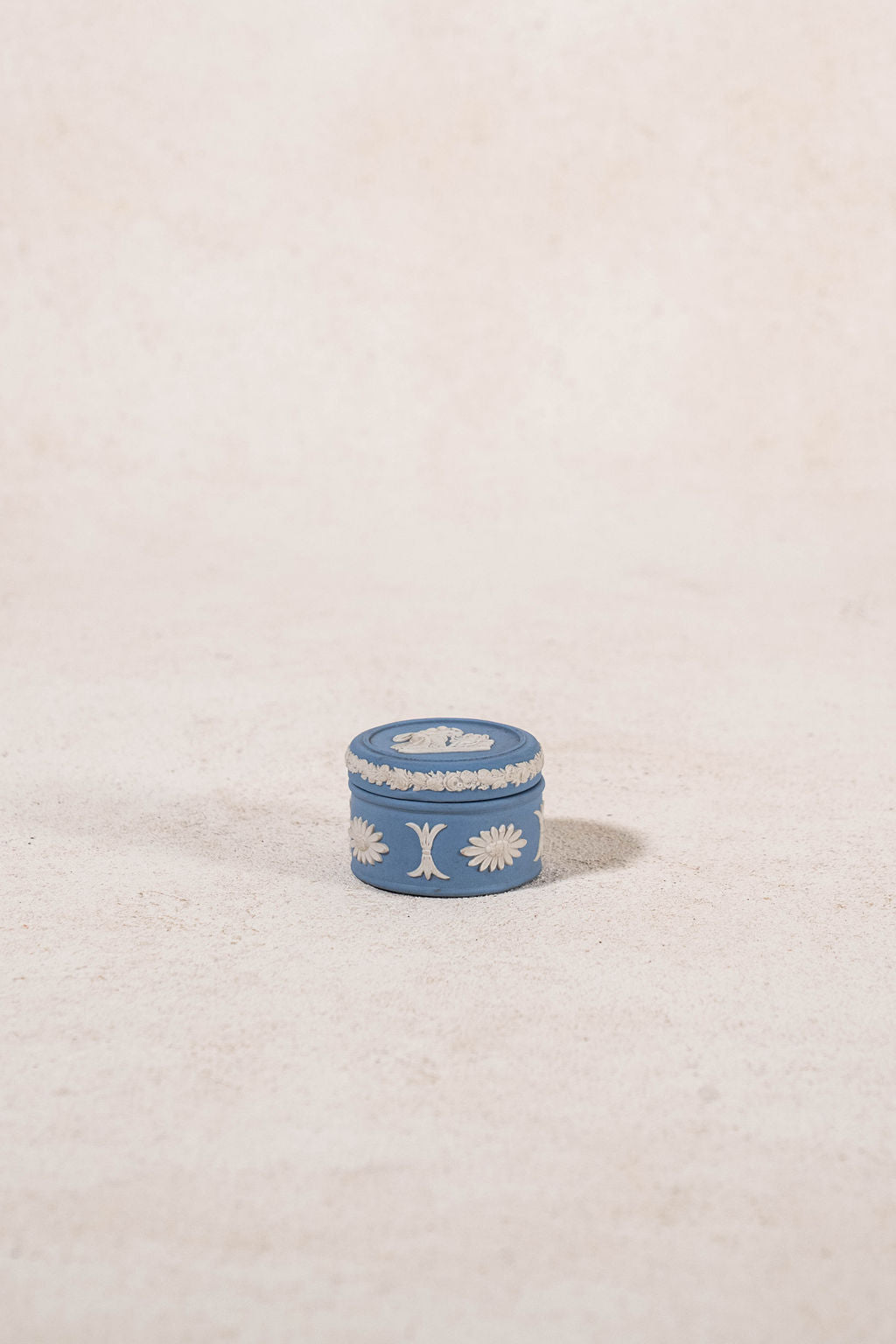 Wedgwood Blue Jasperware Circular Lidded Box