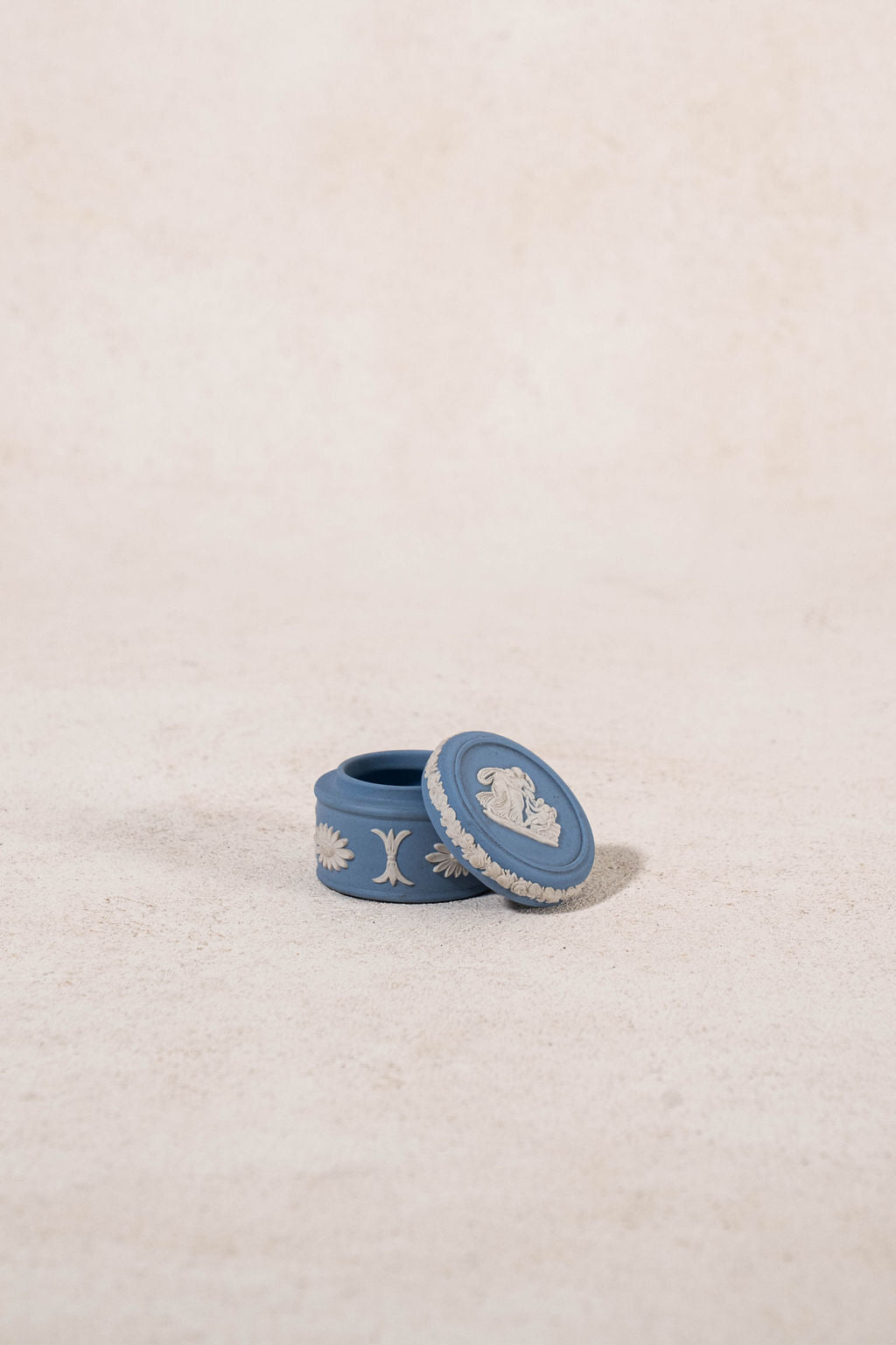 Wedgwood Blue Jasperware Circular Lidded Box