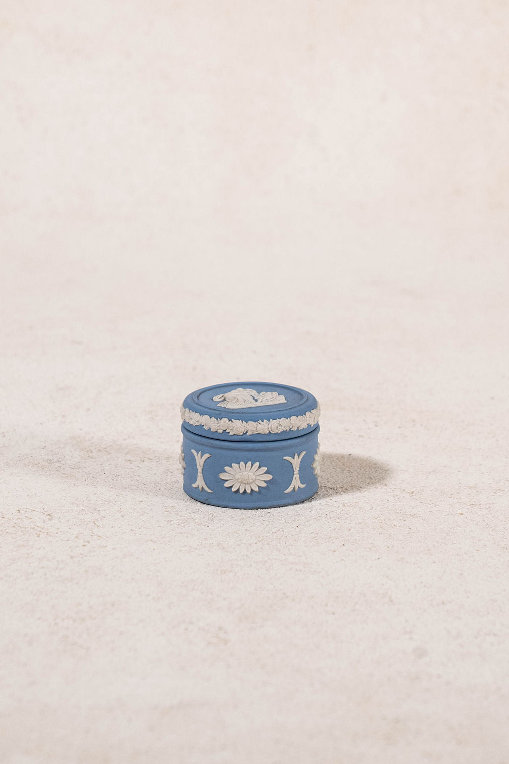 Wedgwood Blue Jasperware Circular Lidded Box