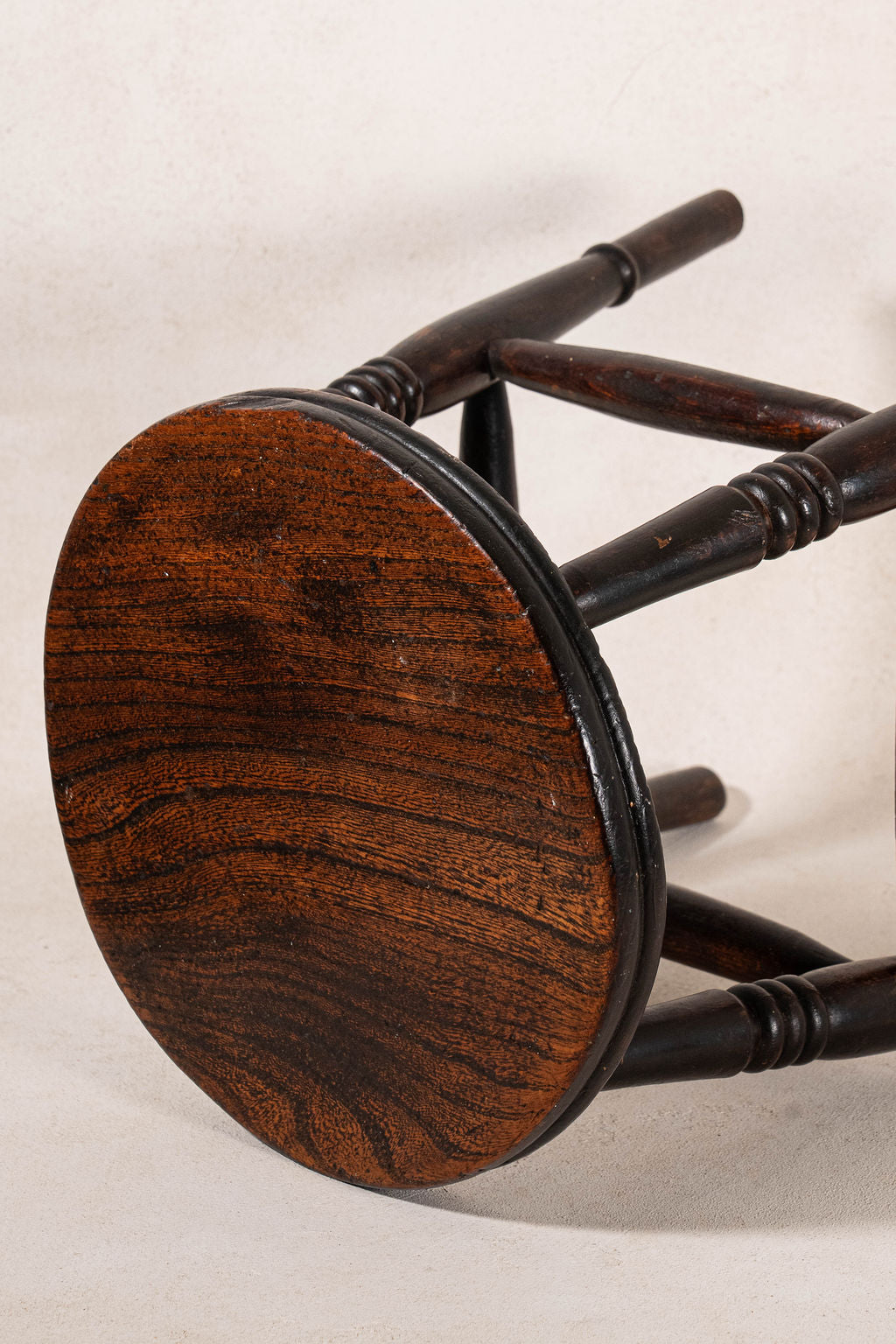 19th Century Oak Joint Stool with Stretchers