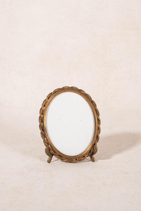 Antique French Brass Oval Rope Frame | Wall Hanging