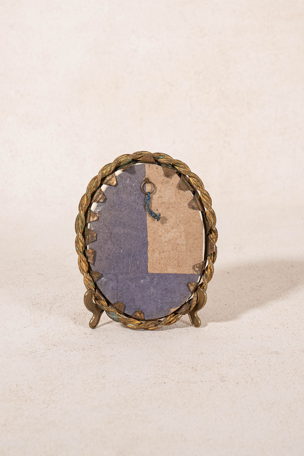 Antique French Brass Oval Rope Frame | Wall Hanging