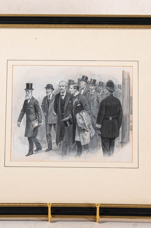 Signed English Parliament Engraving