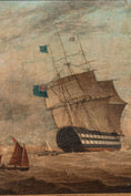 Load image into Gallery viewer, Attributed to William John Huggins (1781–1845) | Original Marine Oil Painting In Period Maple Frame
